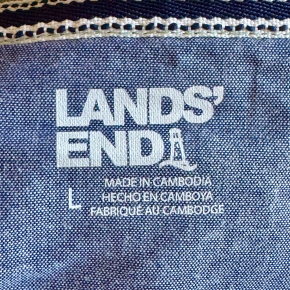 Lands’ End Men’s Supima Cotton T-Shirt Set – Size L (Green & Red) - Picture 9 of 11